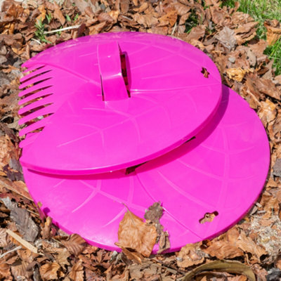 garden leaf grabbers,hand held tidy rake picker,leaf collector/grab (rose pink)