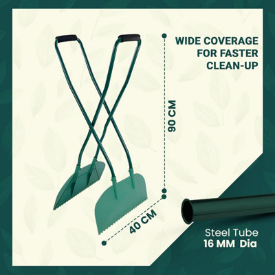 Garden Leaf Scooper Grabbers 90 x 40 cm Handheld Leaf Collector with ...