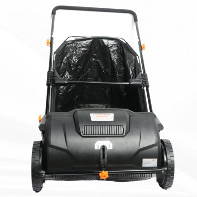 Garden Leaf Sweeper Collector Brush Rake - Push Along - Extra Wide 530mm Sweep Width & 100L Debris Collection Bag