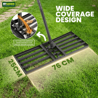 Garden Levelling Rake Foldable Garden Soil Leveling Rake with Tiltable ...