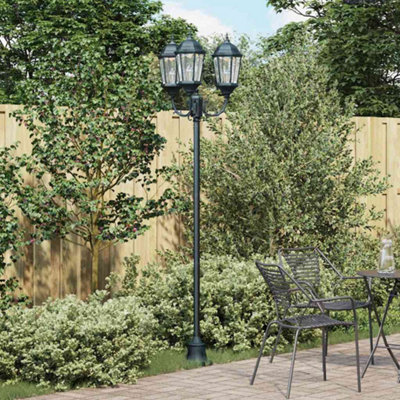 Garden Light Post Dark green Aluminium, Glass