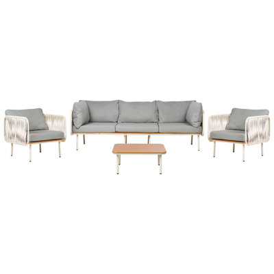 Garden Lounge Set with Table 5 Seater SENISE Metal Grey