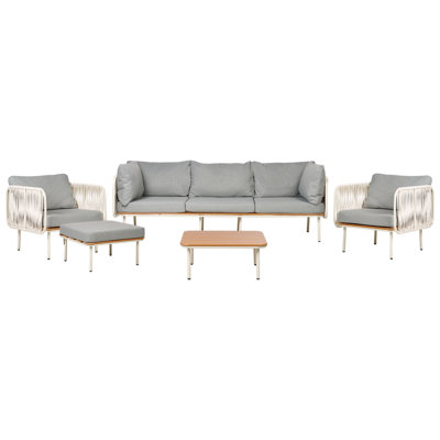 Garden Lounge Set with Table 5 Seater SENISE Metal Grey