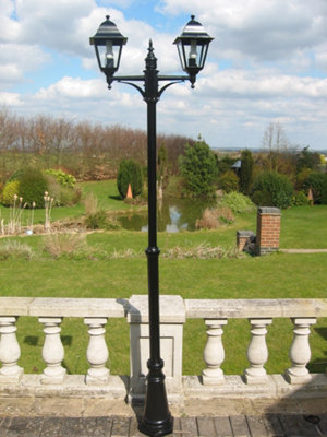 Garden Market Place Garden Lighting - Victorian Style Double Headed Garden Lamp Post 2.2m