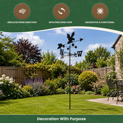 Garden Market Place Weathervane - EAGLE steel weathervane with ground ...