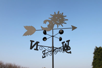 Garden Market Place Weathervane - SUN & MOON steel weathervane with ...