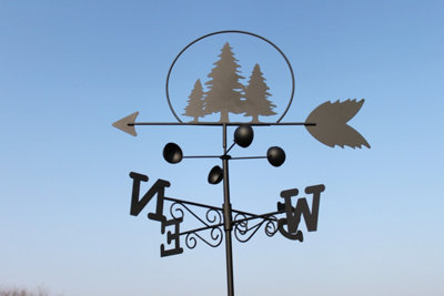 Garden Market Place Weathervane - TREES steel weathervane with ground ...
