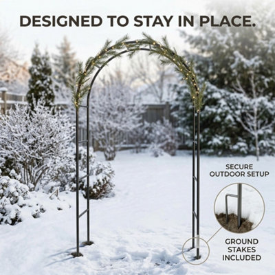 Garden Metal Rose Arch 2.4m Decorative Steel Climbing Plant Support ...