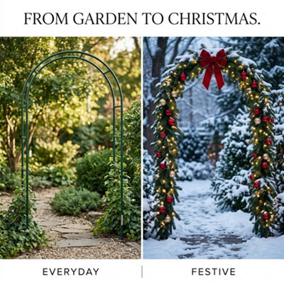Garden Metal Rose Arch 2.4m Decorative Steel Climbing Plant Support ...