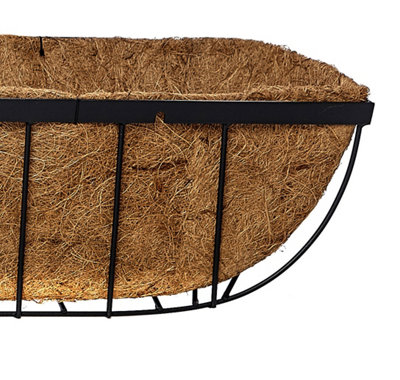 Garden Metal Wall Baskets Troughs Planters (W)90cm 36"  Set of 2 - 3