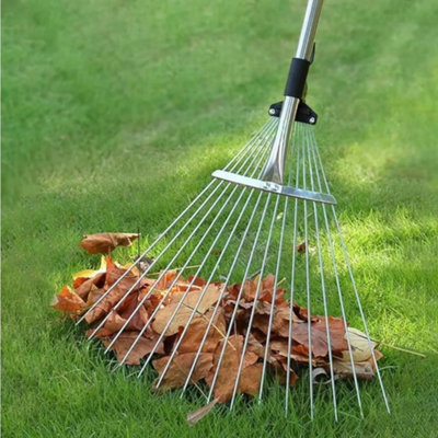 Garden Mile Adjustable Garden Rake with Plastic Grip