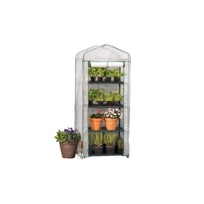 Garden Mini Greenhouse Plants Growhouse, 4 Tier with Roll Up Door & Reinforced PE Cover for Temperature Control (Greenhouse)