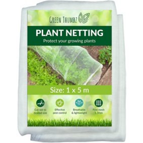 Garden Netting Mesh - (1m x 5m) Effective Plant Protection Netting Fine Mesh for Pest Control - UV Resistant