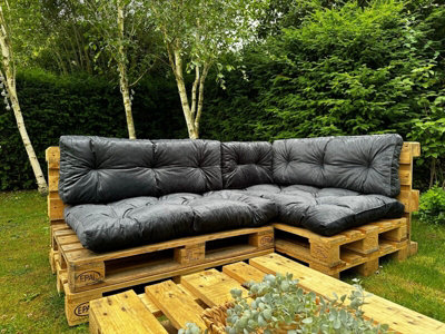 Garden Outdoor Cushion Bench Pad Pallet Corner Sofa Infill Black