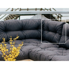 Garden Outdoor Cushion Bench Pad Pallet Corner Sofa Infill Grey Tufted Quilted