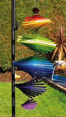 Garden Outdoor Hanging Colourful Rainbow Wind Spinner