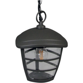 Garden Outdoor Mains Powered 230V Brussels Hanging Chain Light in Anthracite