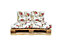 Garden Outdoor Pallet Cushion Set EURO Sofa Floral Cream Tufted Seat Back Pads