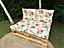 Garden Outdoor Pallet Cushion Set EURO Sofa Floral Cream Tufted Seat Back Pads