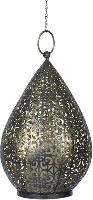 Garden Outdoor Palmyra USB Rechargeable LED Hanging Light Lamp- Bronze