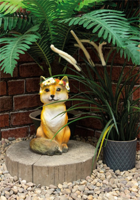 Garden Outdoor Solar Powered Light Up Animal Fox Ornament Gnome Decoration