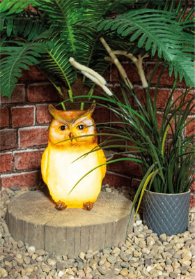 Garden Outdoor Solar Powered Light Up Animal Owl Bird Ornament Gnome Decoration