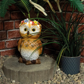 Garden Outdoor Solar Powered Light Up Animal Owl Ornament Gnome Decoration