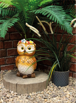 Garden Outdoor Solar Powered Light Up Animal Owl Ornament Gnome Decoration