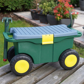 Garden Outdoor Storage Transport Tool Trolley and Seat Bench