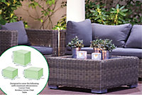 Garden Outdoor Water Resistant 3 Piece Large Corner Sofa Seat Set & Table Cover
