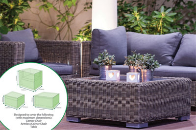 Garden Outdoor Water Resistant 3 Piece Large Corner Sofa Seat Set