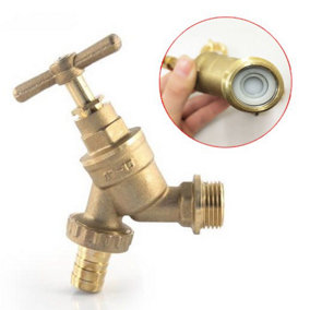 Garden Outside Tap Brass Hose Union Double Check Valve 1/2" Male Threaded Tap