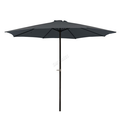 Garden Parasol  Crank Patio Sunshade Umbrella Aluminium 3.3M Grey - 7