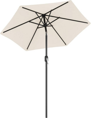 Garden Parasol Umbrella 2 m, Sunshade with Metal Pole and Ribs, Tiltable, Base Not Included, for Outdoor Terrace Balcony, Beige