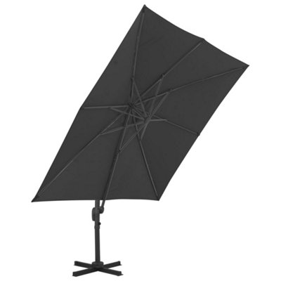 Garden Parasol with Portable Base Anthracite
