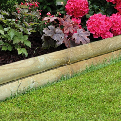 Garden Patio Fencing, Horizontal Log Fence Panels 100 x 29 x 14 cm