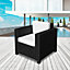 Garden Patio Rattan Wicker Furniture Single Cube Chair Sofa Outdoor Black