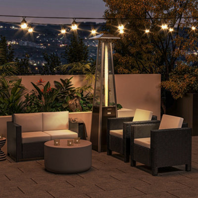 Garden Patio Rattan Wicker Furniture Single Cube Chair Sofa Outdoor Black - 8