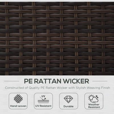 Garden Patio Rattan Wicker Furniture Single Cube Chair Sofa Outdoor Brown - 4