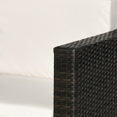 Garden Patio Rattan Wicker Furniture Single Cube Chair Sofa Outdoor Brown - 8