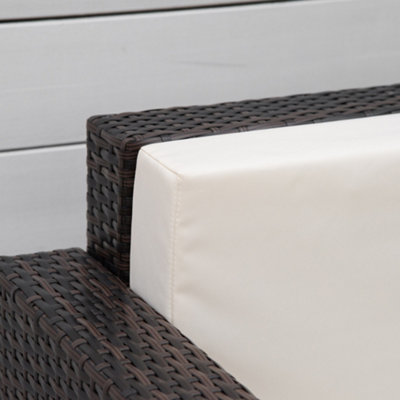 Garden Patio Rattan Wicker Furniture Single Cube Chair Sofa Outdoor Brown - 9