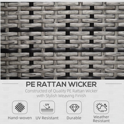 Garden Patio Rattan Wicker Furniture Single Cube Chair Sofa Outdoor Grey - 4