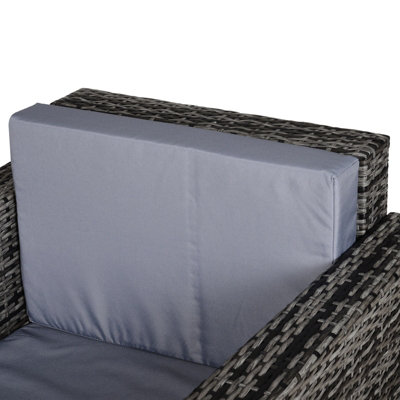 Garden Patio Rattan Wicker Furniture Single Cube Chair Sofa Outdoor Grey - 8