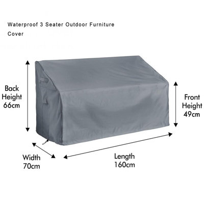 Garden Patio Waterproof 3 Seater Bench Seat Cover Premium Heavy Duty Protector