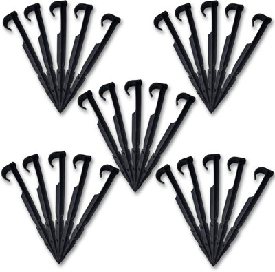 Garden Pegs-25-Piece Pack of 6.3-inch Ground Pegs for Irrigation System Ground Anchors - Strong and Durable Anchor Pegs fo