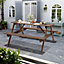 Garden Picnic Wooden Table Bench Set Outdoor Dining Table and Bench Set L 150 cm