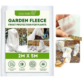 Garden Plant Fleece Frost Protection 2m x 5m for Growing Vegetables Horticultural Garden Netting for Garden Plants