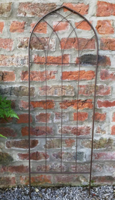 Garden Plant Trellis Metal Support Climbing Rust Effect (H)120cm Set of 2