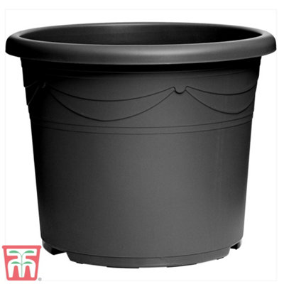 Garden Planter Sandra Graphite Grey 10 Litre Flower Pot Lightweight and Durable Pre-Drilled Drainage Holes (x3)