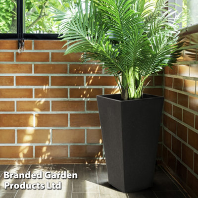 Garden Planter Sonata Decorative Self Watering Flower Pot Recycled Rubber Weatherproof Indoor Outdoor (Steel Grey 50cm x1)